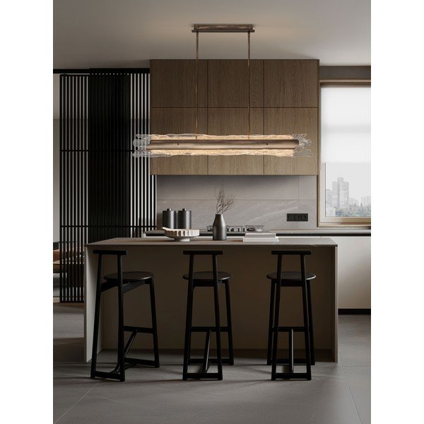 Oceľové LED závesné svietidlo so stmievačom v mosadznej farbe so skleneným tienidlom Velar – Nova Luce-image-4