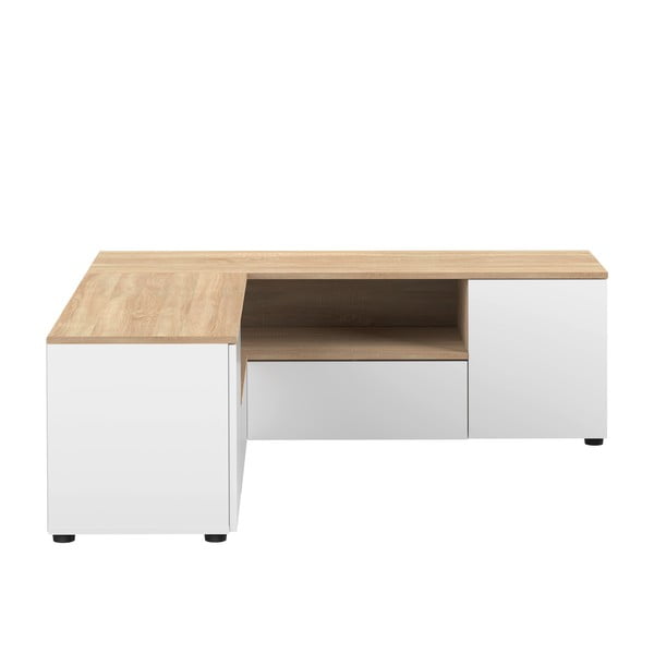 TV stolík v dekore duba v bielo-prírodnej farbe 130x46 cm Angle – TemaHome-image-2
