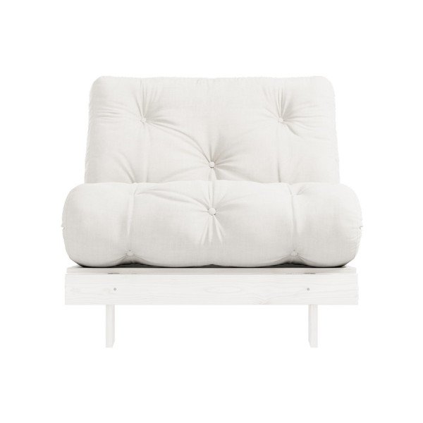 Rozkladacie kreslo so svetlobéžovým poťahom Karup Design Roots White/Natural-image-1