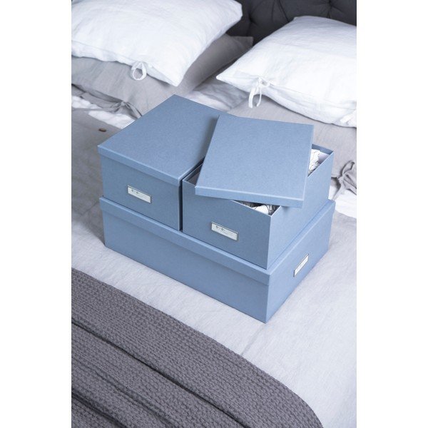 Kartónové úložné boxy s vekom v súprave 3 ks Inge – Bigso Box of Sweden-image-1