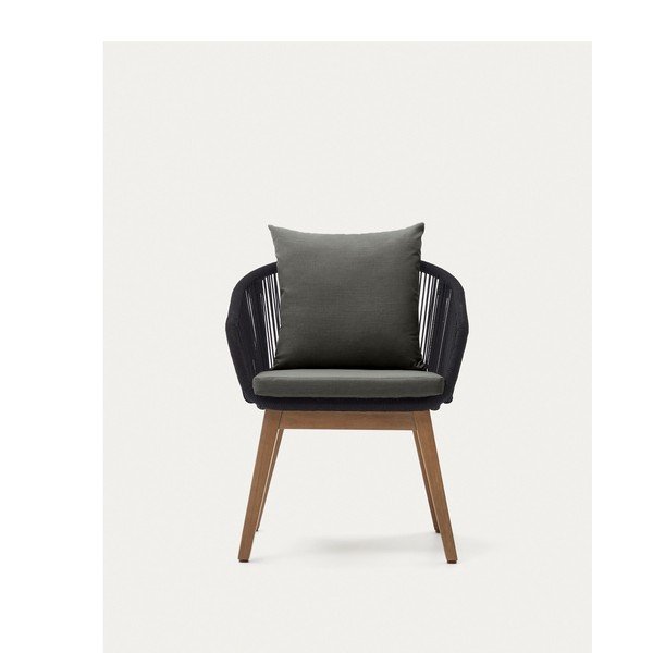 Čierne drevené záhradné kreslo Portalo – Kave Home-image-4