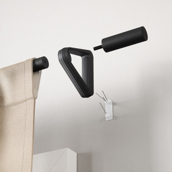 Matne čierna oceľová roztiahnuteľná garniža 107 - 305 cm Trinity – Umbra-image-4
