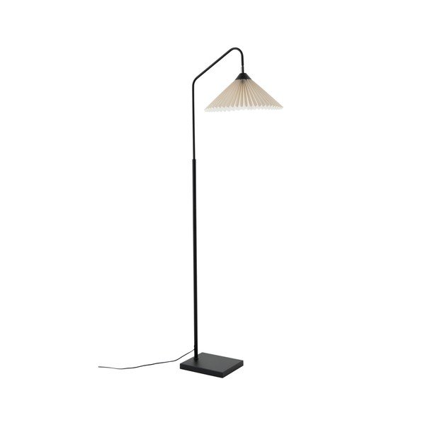 Čierna/krémovobiela látková stojacia lampa s ohýbateľnou konštrukciou (výška  155 cm) Kate – Ellos Home