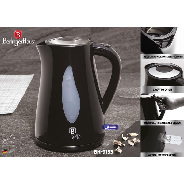 Čierna rýchlovarná kanvica 1.7 l Black Silver Collection - BerlingerHaus-image-2