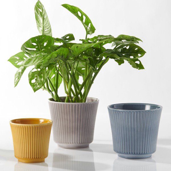 Žltý keramický kvetináč Big pots Gloss, ø 12 cm-image-1