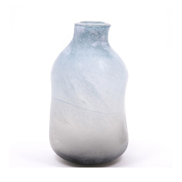 Modro-biela sklenená váza Dino Bianchi, výška 31 cm