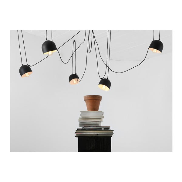 Čierne závesné svietidlo na 6 žiaroviek CustomForm Popo-image-2