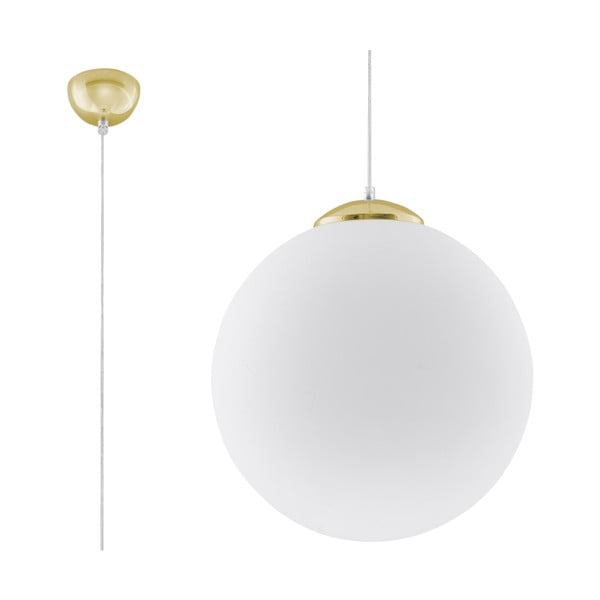 Závesné svietidlo v zlatej farbe so skleneným tienidlom ø 40 cm Cezab – Nice Lamps