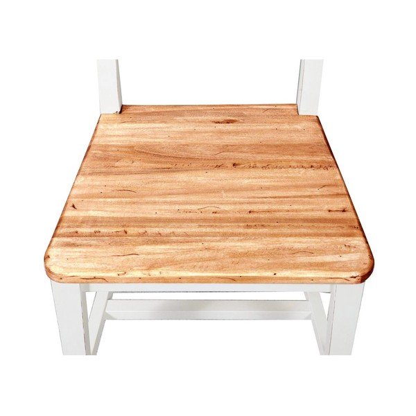 Biela buková stolička so svetlohnedým sedákom Biscottini Addy-image-2