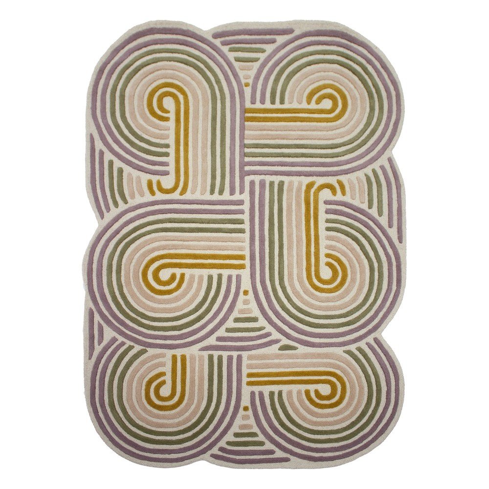 E-shop Zelený ručne tkaný vlnený koberec 140x200 cm Spiral Shaped – Flair Rugs