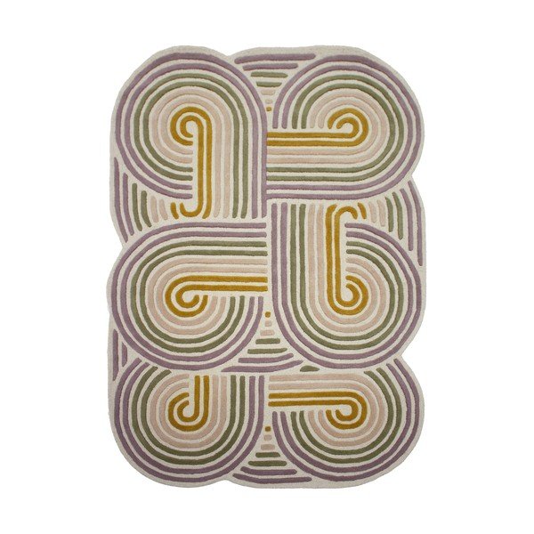 Zelený ručne tkaný vlnený koberec 140x200 cm Spiral Shaped  – Flair Rugs