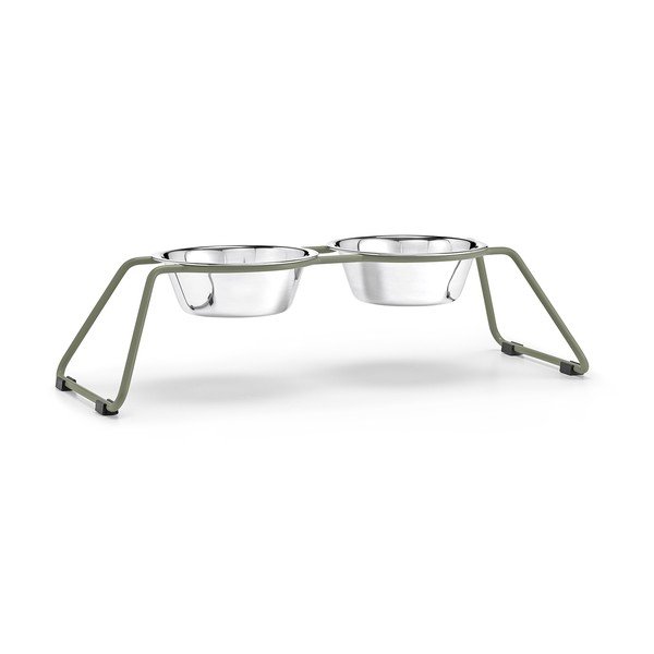 Súprava misiek s podstavcom pre psa z nehrdzavejúcej ocele Cena Grollive M – MiaCara