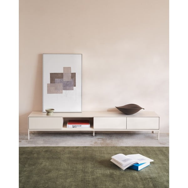 Biely TV stolík 195x35 cm Vedrana – Kave Home-image-1