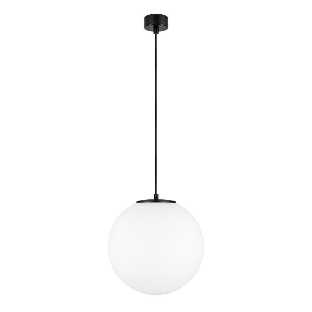 Biele závesné svietidlo v čiernej farbe s objímkou Sotto Luce TSUKI L, ⌀ 30 cm