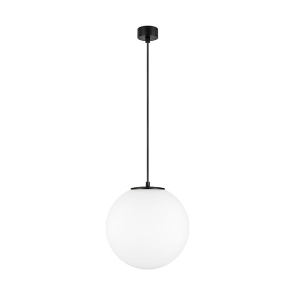 Biele závesné svietidlo v čiernej farbe s objímkou Sotto Luce TSUKI L, ⌀ 30 cm