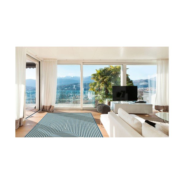 Modrý vonkajší koberec Floorita Braid, 133 × 190 cm-image-4