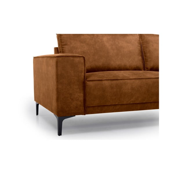 Koňakovohnedá rohová pohovka z imitácie kože (ľavý roh/do "U") Copenhagen – Scandic-image-4