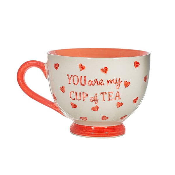 Červeno-biely keramický hrnček 400 ml My Cup of Tea – Sass &amp; Belle