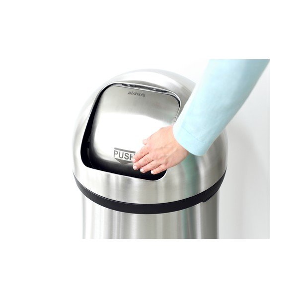 Oceľový odpadkový kôš v matne striebornej farbe 60 l Push Bin – Brabantia-image-4