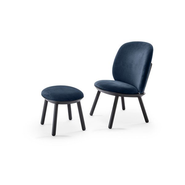 Modro-čierna zamatová podnožka EMKO Naïve-image-3