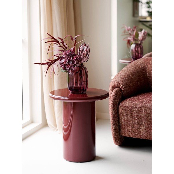 Červená sklenená ručne vyrobená váza (výška  21 cm) – House Nordic-image-1