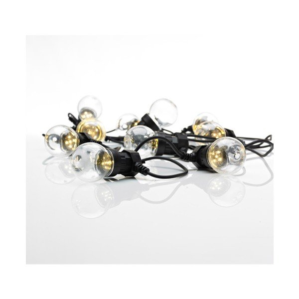 Čierna LED svetelná reťaz Markslöjd Dakke, 10 svetielok, dĺžka 7,5 m