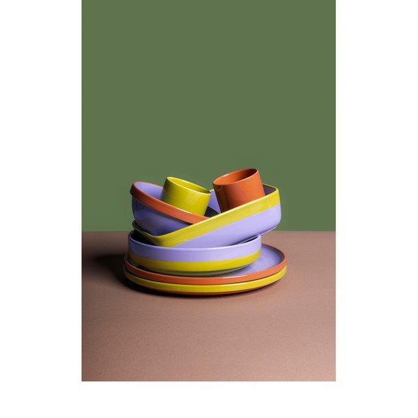 Zelený/oranžový kameninový tanier ø 26 cm Duo – ONA-image-4
