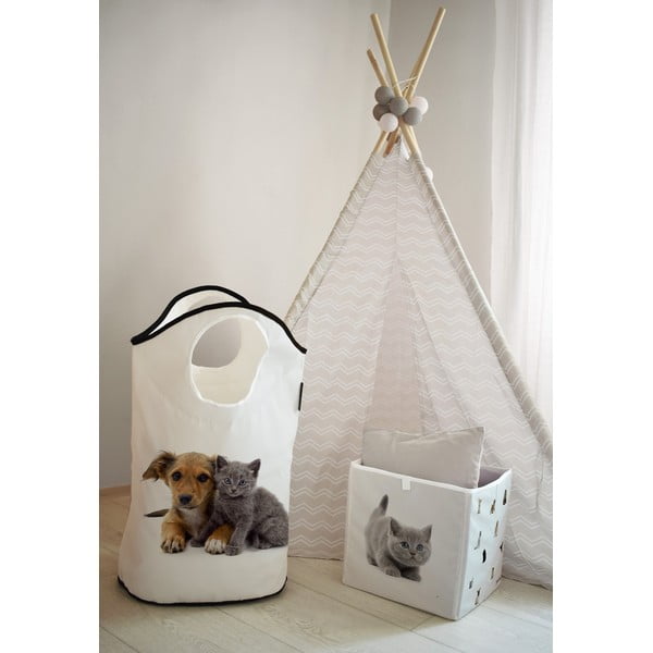 Biely látkový detský kôš na hračky 57x26x70 cm The Cutest Ones – Butter Kings-image-1