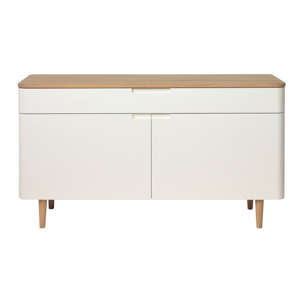 Nízka komoda z dreva bieleho duba Unique Furniture Amalfi