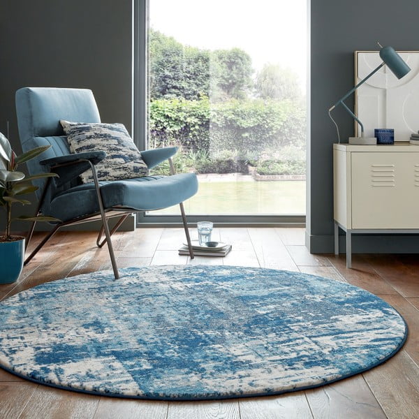 Modrý okrúhly koberec ø 160 cm Cocktail Wonderlust - Flair Rugs-image-1