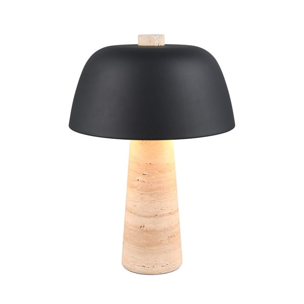 Čierna/béžová stolová lampa s kovovým tienidlom (výška  41 cm) Timba – Trio Select-image-1