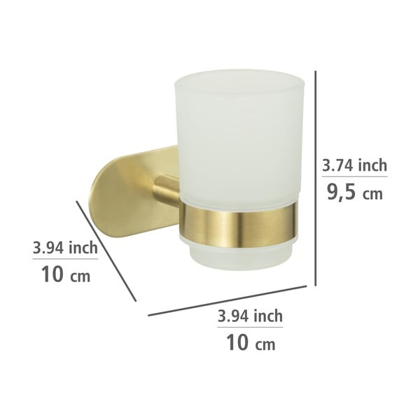 Samodržiaci sklenený téglik na zubné kefky v zlatej farbe Orea Gold – Wenko-image-3