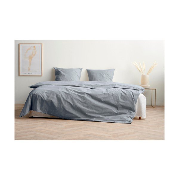 Modré predĺžené obliečky na dvojlôžko z bavlneného perkálu 200x220 cm Crisp – Södahl-image-2