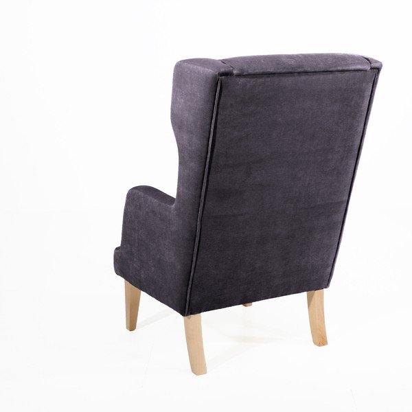 Sivé kreslo ušiak Max Winzer Bennet Suede-image-2