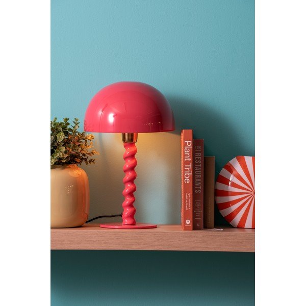 Ružová stolová lampa s kovovým tienidlom (výška 39 cm) Prisa – Leitmotiv-image-1