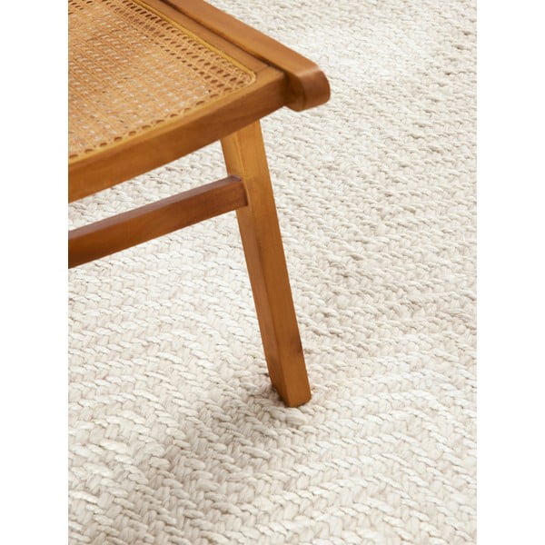 Krémový/slonovinový ručne tkaný behúň s prímesou vlny 80x200 cm Majoli – Elle Decoration-image-4