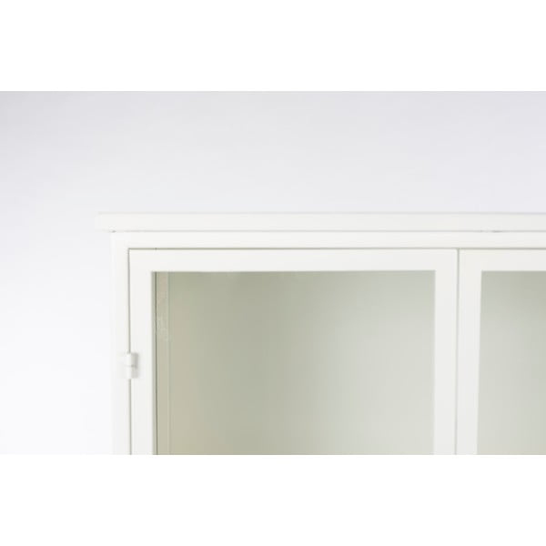 Biela kovová vitrína 35x150 cm Miya – White Label-image-3