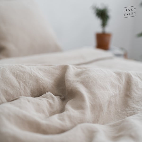 Béžová obliečka na perinu na dvojlôžko z konopného vlákna 200x200 cm – Linen Tales-image-2