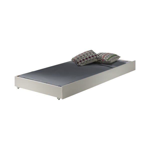 Biela poschodová detská posteľ z borovicového dreva s úložným priestorom s výsuvným lôžkom 90x200 cm PINO – Vipack-image-4