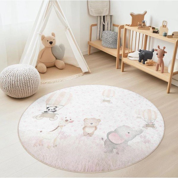 Prateľný detský koberec ø120 cm Dainty Animals – Mila Home-image-1