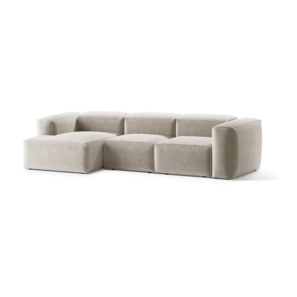 Béžová rohová pohovka (ľavý roh/s leňoškou) Bergamo – Cosmopolitan Design-image-2
