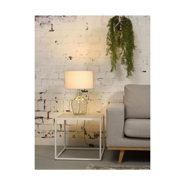 Stolová lampa s bielym tienidlom a konštrukciou z recyklovaného skla Good&Mojo Murano, ⌀ 30 cm-image-1