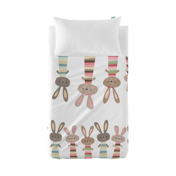 Set plachty a obliečky na vankúš Little W Rabbit, 120 × 180 cm