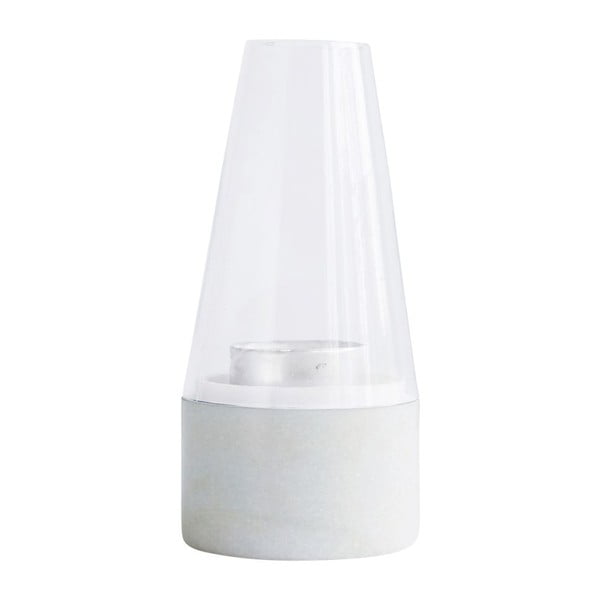 Biely lampáš House Doctor Lantern White Marble, 22 cm