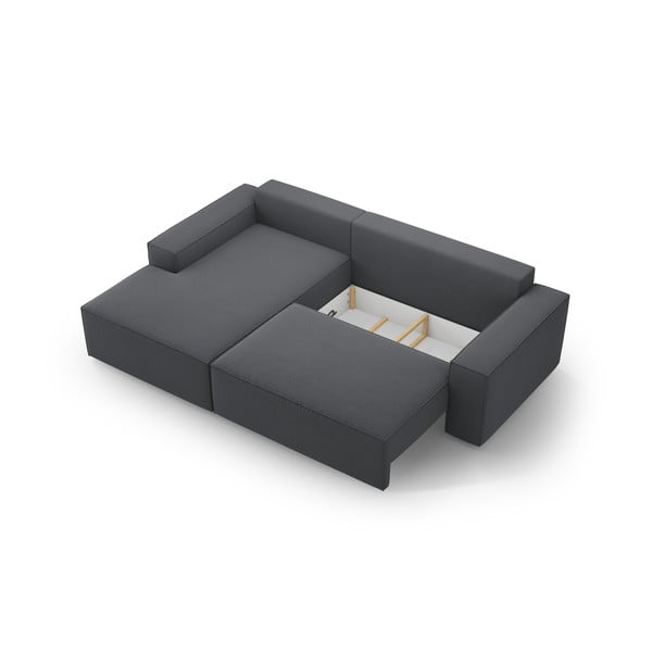 Tmavosivá rozkladacia rohová pohovka (ľavý roh) Jodie – Micadoni Home-image-4