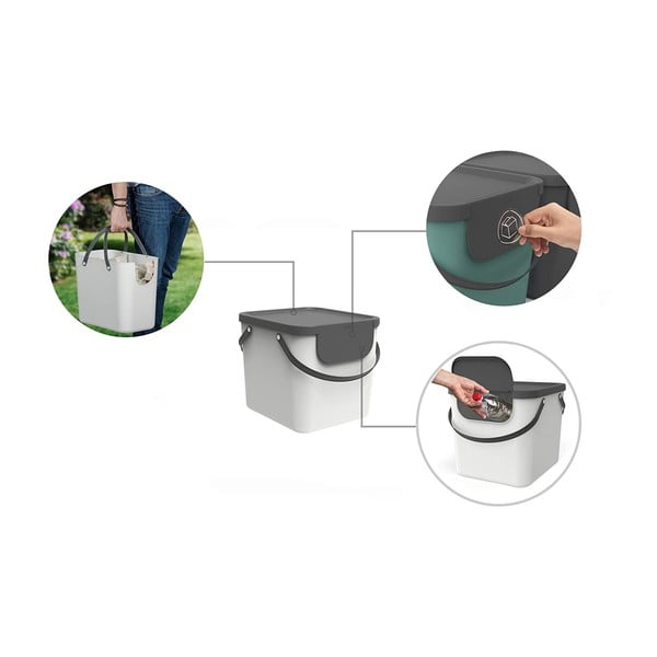 Odpadkový kôš na triedený odpad z recyklovaného plastu 40 l Albula - Rotho-image-3