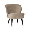 Béžové zamatové kreslo Sara – WOOOD