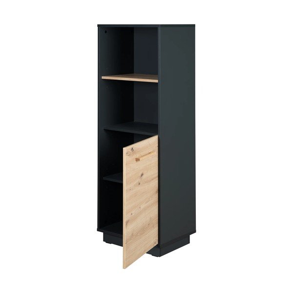 Detská knižnica v dekore duba v antracitovo–prírodnej farbe 55x150 cm Lenn – Roba-image-3