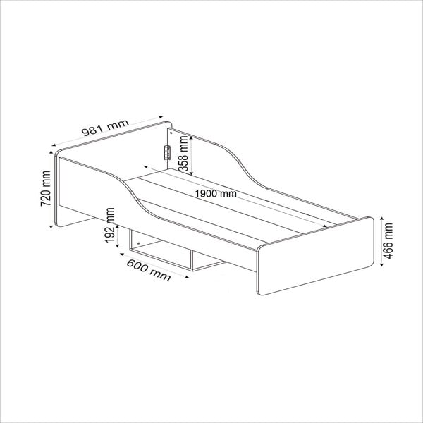 Jednolôžková posteľ s úložným priestorom v prírodnej farbe 90x190 cm Evren – Kalune Design-image-4