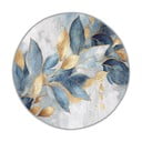 Prateľný okrúhly koberec v modrej a zlatej farbe ø 80 cm Golden Leaves – Mila Home